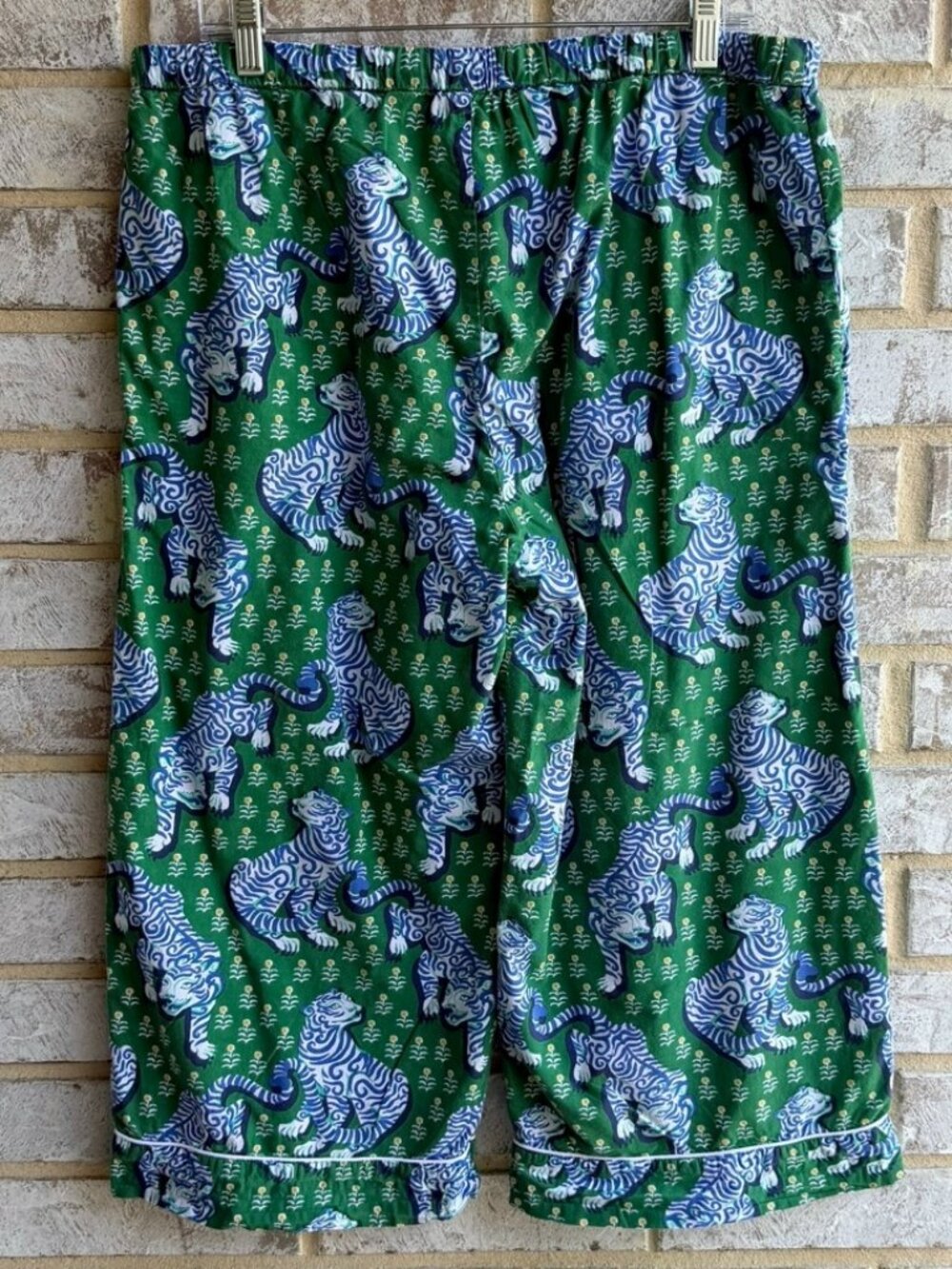 Printfresh Tiger Queen Cropped Pajama Pants 100% Cotton Women's Size L - Picture 2 of 8